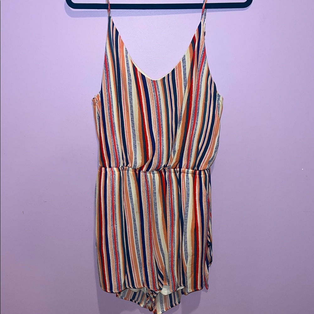 Colorful Striped Women's Romper